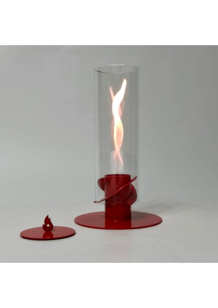 TRIZONE FIRE LOVE Metal Siyah Renk Masaüstü Bacasız Taşınabilir Bioethanol Şömine Sertifikalı Yakıt Hediyeli modelleri