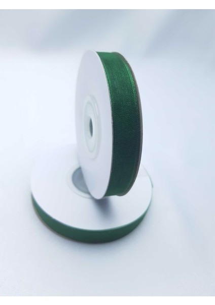 Yeşil Renkte 1 cm Organze Kurdele (1 Makara 25 Mt)