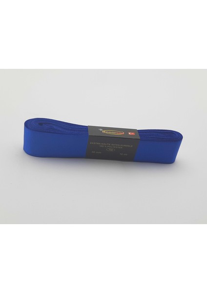 Saten Kurdele Mavi Renkte 3 cm Genişlik 10 mt Uzunluk (1 Adet)