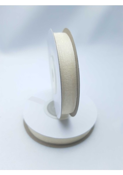 Krem Renkte 1 cm Organze Kurdele (1 Makara 25 Mt)
