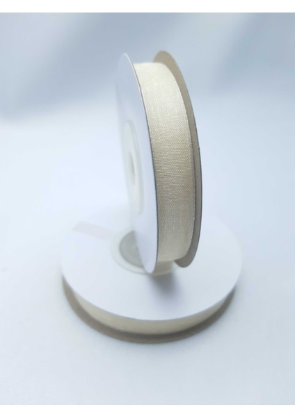 Krem Renkte 1 cm Organze Kurdele (1 Makara 25 Mt)