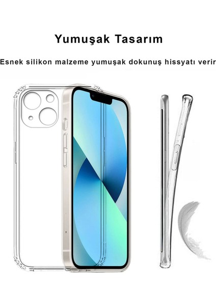 iPhone 13 Mini Kılıf Şeffaf Kamera Korumalı Yumuşak Silikon modelleri