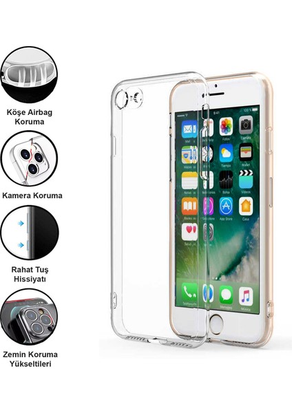 iPhone 7 Kılıf Şeffaf Kamera Korumalı Yumuşak Silikon fiyatları