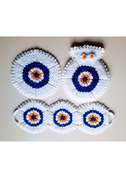 Banyo El Örmesi Yün Lifi 3'Lü Takım Set Nazar Boncuklu fiyatları