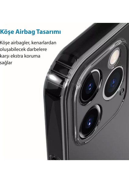 iPhone 13 Pro(6.1") Kılıf Şeffaf Kamera Korumalı Yumuşak Silikon