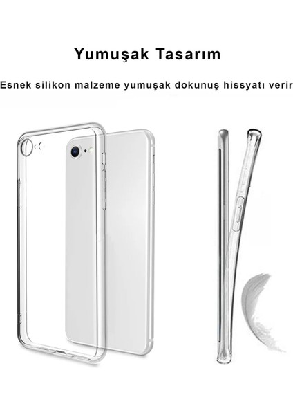 iPhone Se 2022 Kılıf Şeffaf Kamera Korumalı Yumuşak Silikon