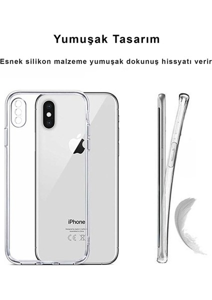 iPhone X/xs Kılıf Şeffaf Kamera Korumalı Yumuşak Silikon