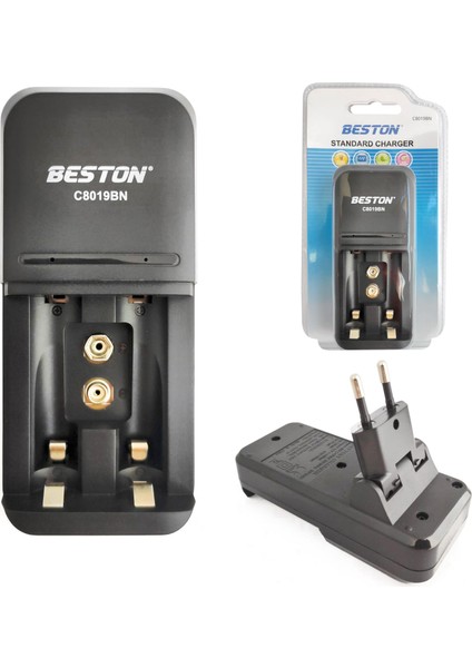 BST-C8019BN Pil Şarj Aleti 3lü 9V-AA-AAA Ni-Mh Ni-Cd Li-Ion