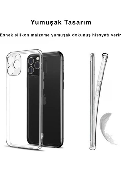 iPhone 11 Pro Kılıf Şeffaf Kamera Korumalı Yumuşak Silikon