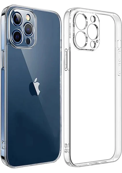 iPhone 12 Pro Max Kılıf Şeffaf Kamera Korumalı Yumuşak Silikon