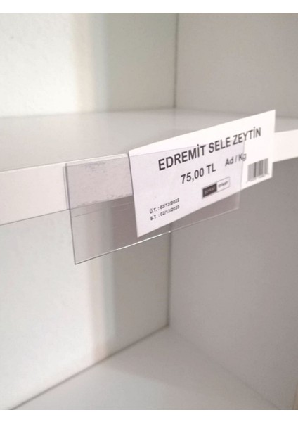 10 Adet Şeffaf Etiket Pvc Yapışkanlı Etiketlik 8x3 cm Raf Etiket Cebi Yapışkanlı Şeffaf Ürün Etiketliği isimlik Ürünlerin Altına Yapıştırmalı Etiketlik