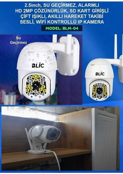 Wifi Kontrollü Hp Kamera 1080P Hd 2 mp 360° Akıllı Güvenlik Kamerası Sd Kart Girişli Çift Led'li modelleri