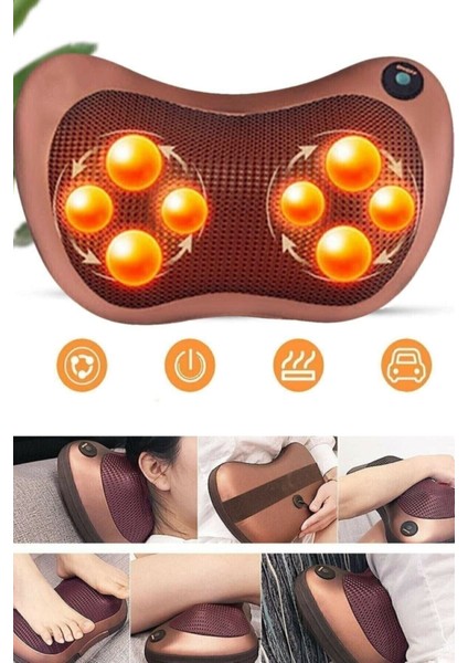 Çift Motor 8 Toplu Masaj Yastığı Aleti Ovmalı Yoğurmalı Isıtmalı Boyun Bel Sırt Ayak fiyatları