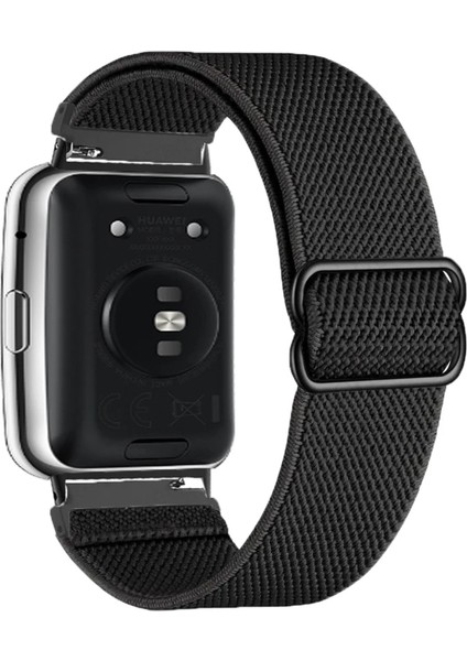 Huawei Watch Fit 2 Uyumlu Örgü Tokalı Bant Kordon, Pim Çevirici Aparatı ile Birlikte Siyah