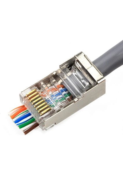 Hq Speed Ez RJ45 Metal Cat6 Yeni Nesil Delikli Jack Konnektör ( 100 Adet)