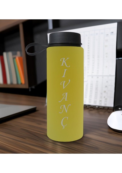 Gift Kişiye Özel Isimli Sarı Renkli Cam Matara 500ML, Sevgiliye, Arkadaşa Hediye, Isimli Cam Matara, Ofis Hediyesi fiyatları