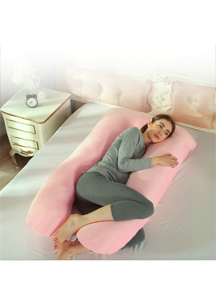 Hamile Yastığı Fermuarlı Hamile Yastık Hamile Destek Yastığı, Yıkanabilir Hamilelik Yastığı Hamile Uyku Yastığı Bacak Arası Yastık Pembe