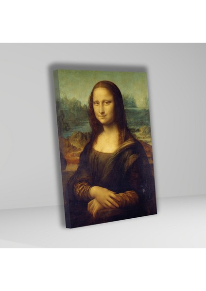 Tekli Dikey Kanvas Duvar Tablosu Leonardo Da Vinci Mona Lisa