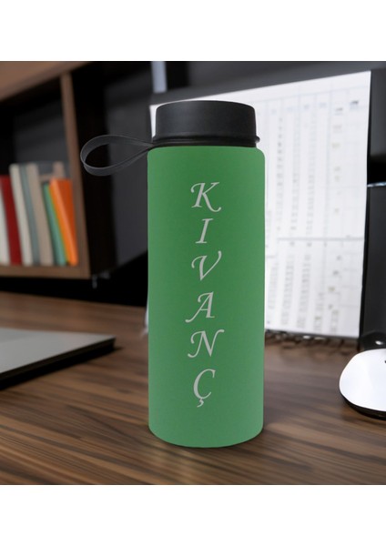 Gift Kişiye Özel Isimli Yeşil Renkli Cam Matara 500ML, Sevgiliye, Arkadaşa Hediye, Isimli Cam Matara, Ofis Hediyesi fiyatları
