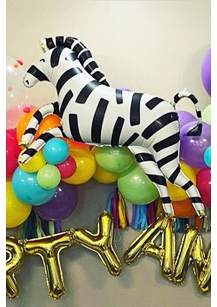 Zebra Büyük Folyo Balon Safari Temalı Doğum Günü Zebra Şekilli Folyo Balon fırsatları