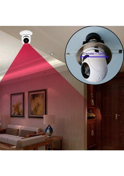 360 Ptz Ip Kamera Gece Görüş Kablosuz Akıllı Ampul Wifi Camera