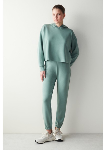 Mint Kapüşonlu Silky Feel Sweatshirt fırsatları