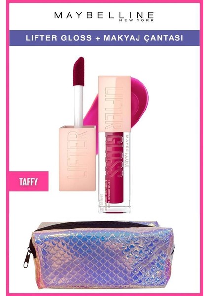 Maybelline Lifter Gloss Dolgunlaştırıcı Etkili Işıltılı Dudaklar Tafy Makyaj Çantası Li Set