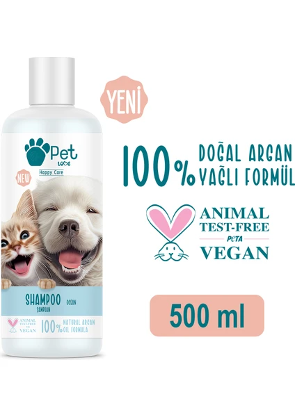 Pet Love Kediler ve Köpekler İçin Şampuan Okyanus 500 ml 100% Doğal Argan Yağlı