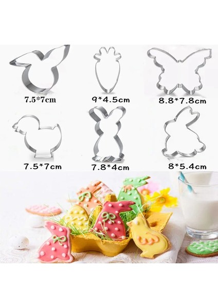 9-Tavşan Stili 9 Şekiller Tavşan Paslanmaz Çelik Kalıp Paskalya Yumurtası Mutfak Aksesuarları 3D Çerez Kesici Dıy Pişirme Dekor Pasta Modelleme Araçları (Yurt Dışından) fiyatları