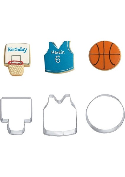 3 Adet Tarzı Et Basketbol Serisi Kurabiye Kesiciler Metal Spor Temalı Basketbol Standlarıgömlekbasketbol 3D Dıy Bisküvi Kalıpları (Yurt Dışından) fiyatları