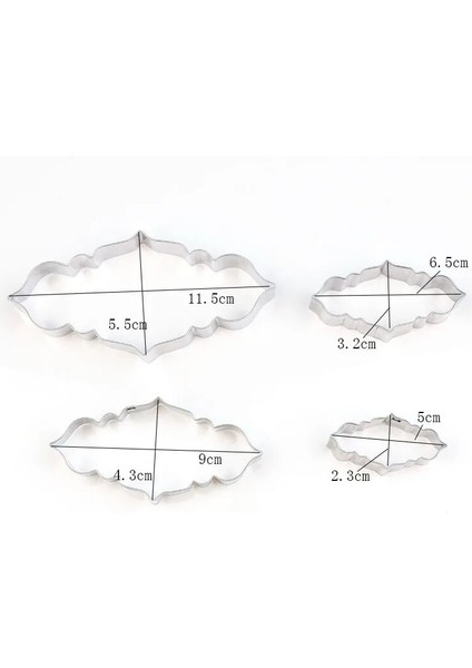 06 Düz Oval Stil Paslanmaz Çelik Nimet Çerçeve Bisküvi Kesiciler Çerez Kesici Set Düğün Pastası Kalıp Mutfak Sugarcraft Pişirme Pasta Araçları Gyh (Yurt Dışından)