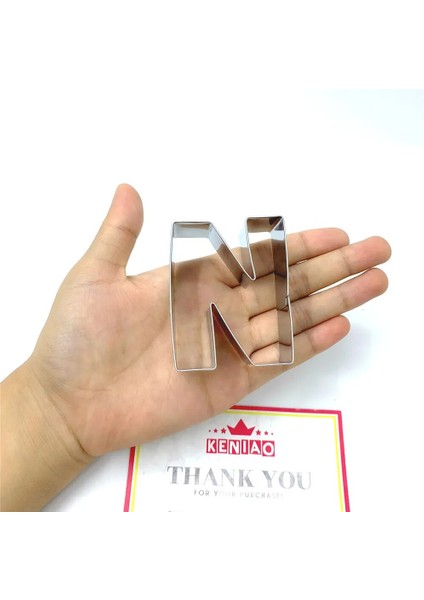 Kenıao Alfabe N Harfi Doğum Günü Partisi Için Çerez Kesici x 6,4 cm - Bisküvi Fondan Pasta Kesici -Paslanmaz Çelik (Yurt Dışından)