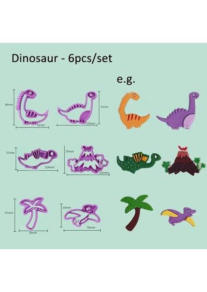 Dinozor C Stili 1 Takım Dinozor Hayvan Çerez Kalıbı Yaprakları Bisküvi Kesici Gıda Sınıfı Plastik Orman Parti Doğum Günü Malzemeleri Için Dıy Pişirme Araçları (Yurt Dışından)
