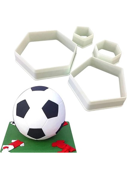 4 Adet Futbol Şekilli Kek Çikolata Fondan Kalıp Plastik Baskı Bisküvi Kurabiye Dekorasyon Embosser Yapıştır Sabun Kesici Damga (Yurt Dışından)