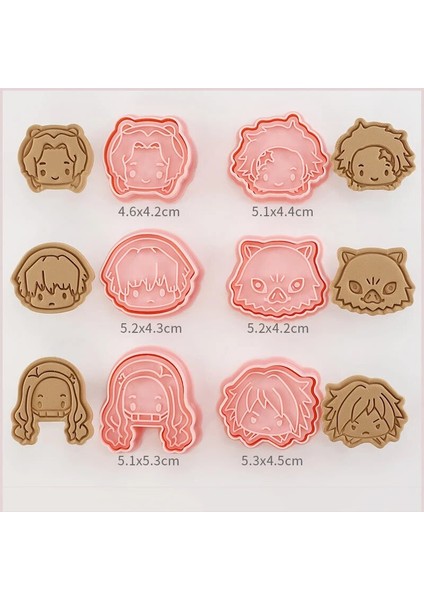 6 Adet Bir Stil Demon Slayer Bisküvi Kalıbı Kurabiye Kesici ve 3D Basın Noel Kesiciler Bisküvi Damgası Fondan Kalıp Pişirme Sugarcraft Kalıp (Yurt Dışından) modelleri