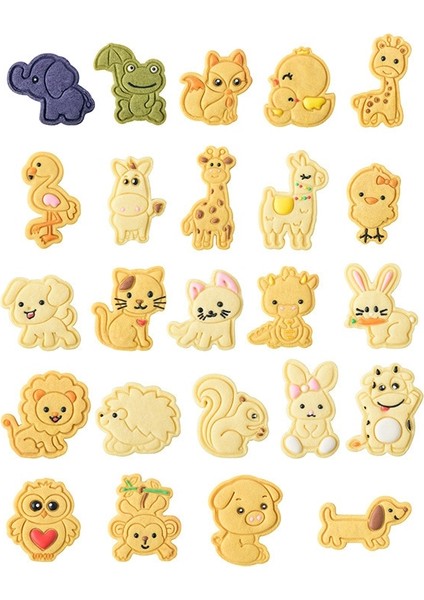 E0820 Stili 3D Karikatür Hayvan Bisküvi Çerez Basın Kesiciler Fondan Kek Kalıbı Kurabiye Damgası Kalıp Sugarcraft Kek Dekorasyon Araçları Pişirme (Yurt Dışından) fiyatları