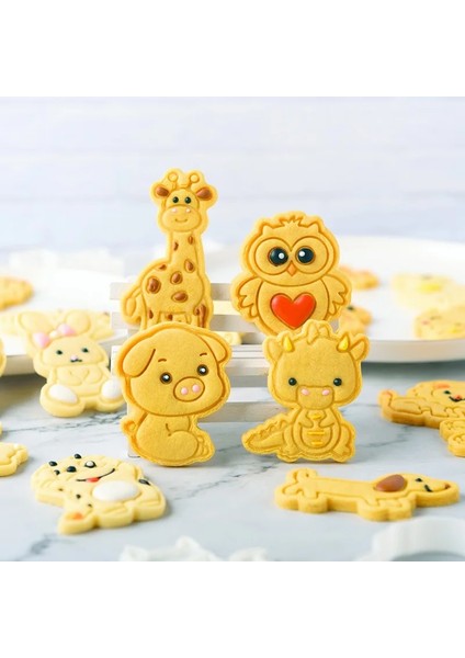 E0820 Stili 3D Karikatür Hayvan Bisküvi Çerez Basın Kesiciler Fondan Kek Kalıbı Kurabiye Damgası Kalıp Sugarcraft Kek Dekorasyon Araçları Pişirme (Yurt Dışından) fırsatları