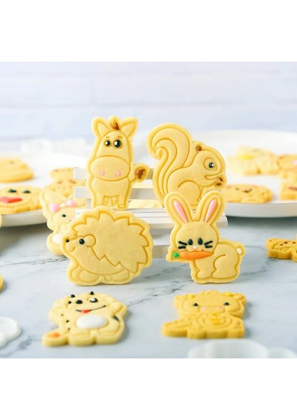 E0820 Stili 3D Karikatür Hayvan Bisküvi Çerez Basın Kesiciler Fondan Kek Kalıbı Kurabiye Damgası Kalıp Sugarcraft Kek Dekorasyon Araçları Pişirme (Yurt Dışından) indirimleri