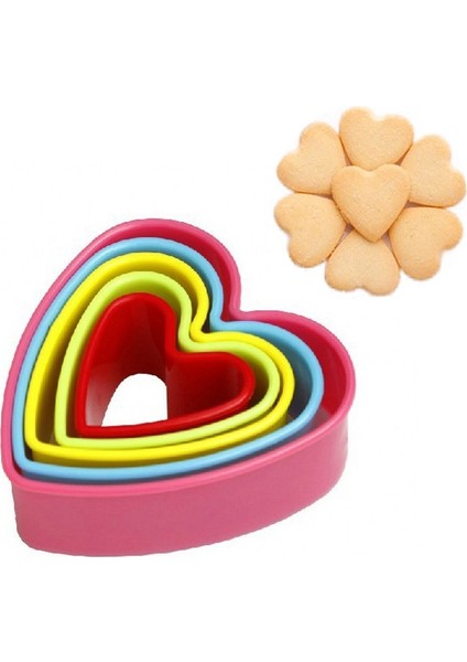 Kalp Tarzı Lastic Kurabiye Kesici Bisküvi Kalıbı Gökkuşağı Hamur Kesici Noel Ağacı Çiçek Şekli Pasta Kalıp Pişirme Dekorasyon (Yurt Dışından)
