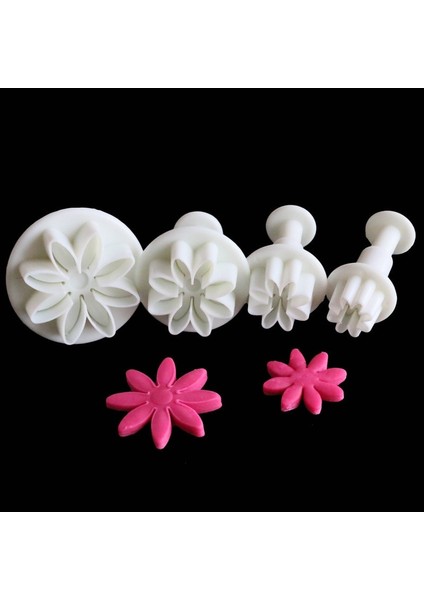 Papatya Stili Et Erik Papatya Kurabiye Piston Kesici Fondan Sakız Yapıştır Cupcake Yonca Kalıp Oval Bisküvi Kek Dekorasyon Basın Pasta Araçları (Yurt Dışından)
