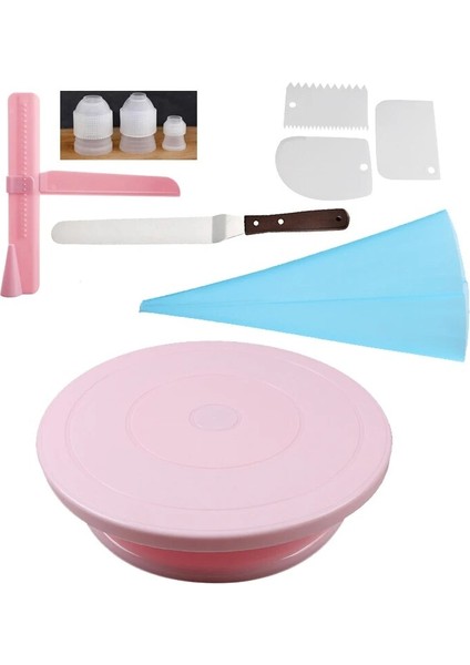Pembe 10 Adet Tarzı 4 Renk 11 "döner Döner Plaka Dekorasyon Kek Döner Tabla Mutfak Teşhir Standı Kek Döner Plaka Dekor Standı Beyaz (Yurt Dışından)