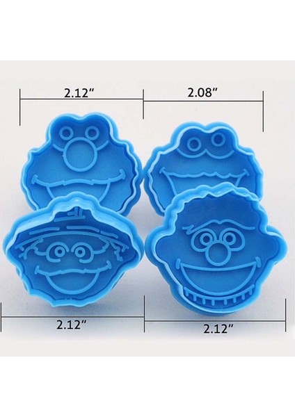 COOKS-013-3 Tarzı Çocuk Kukla Çerez Kesici Piston Bisküvi Kek Fondan Elmo Ernie Canavar Kek Dekorasyon Araçları (Yurt Dışından) indirimleri