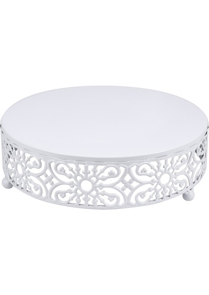 25X6.7CM Tarzı Transhome Beyaz Kek Standı Metal Tatlı Masa Yüksek Kek Tepsisi Noel Doğum Günü Partisi Düğün Için Macaron Cupcake Raf Standı (Yurt Dışından)