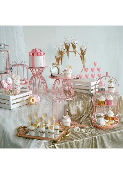 12 cm Tarzı Sweetgo Pembe Kek Standları Ev Dekorasyon Depolama Rafları Reçine Tepsileri Tatlı Araçları Açık Cinsiyet Ortaya Parti Bebek Kız Doğum Günü (Yurt Dışından) fiyatları