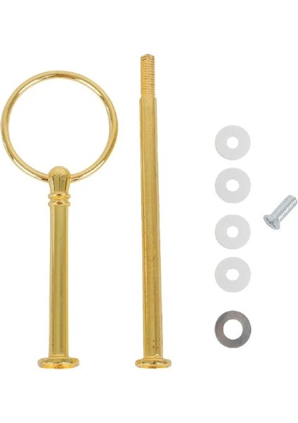 Altın 2 Katman Stili Katmanlar Kek Tabağı Stand Kolu Uydurma Donanım Çubuk Altın Gümüş Yüzük Kek Tava Şişleri Tatlı Dekorasyon Araçları (Yurt Dışından) fiyatları