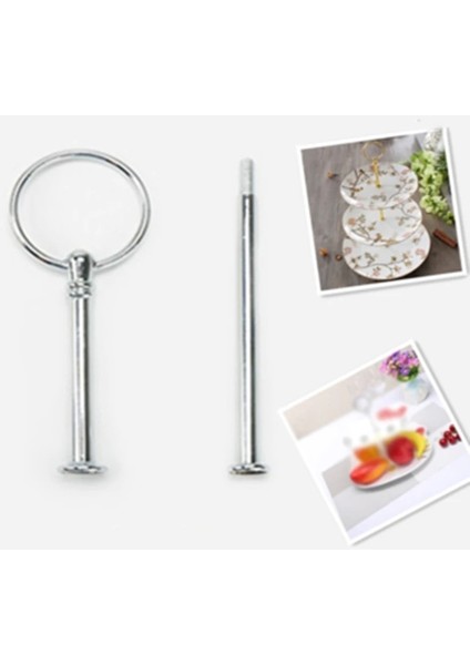 Altın 2 Katman Stili Katmanlar Kek Tabağı Stand Kolu Uydurma Donanım Çubuk Altın Gümüş Yüzük Kek Tava Şişleri Tatlı Dekorasyon Araçları (Yurt Dışından) modelleri