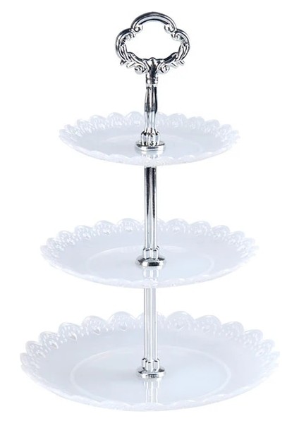 Şeffaf Stil 3 Katlı Meyve Tatlı Standı Raf Kek Teşhir Tabağı Tepsi Mutfak Depolama Düğün Doğum Günü Partisi Kek Tabağı Standı Tatlılar Tepsisi (Yurt Dışından)