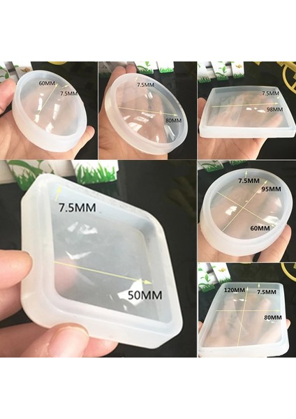 No.2 Tarzı Yuvarlak Kare Dikdörtgen Şekil Coaster Tabanı Silikon Kalıp Reçine Kalıpları Epoksi Uv Dıy Reçine El Sanatları Ev Dekorasyon El Yapımı Araçlar (Yurt Dışından) fırsatları