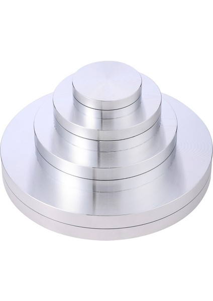 Gümüş 3.8cm Tarzı Yuvarlak Ake Pan Ekseni Döner Tabla Alüminyum Alaşımlı Döner Tepsi Tabanı Rotor Tabanı Alüminyum Rulmanlı Kek Döner Tabla (Yurt Dışından)