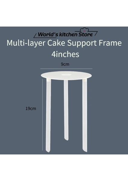 4 Inç Tarzı Çok Katmanlı Kek Destek Çerçevesi Pratik Kek Standları Yuvarlak Tatlı Desteği Spacer Kazık Braketi Mutfak Dıy Kek Aracı (Yurt Dışından)